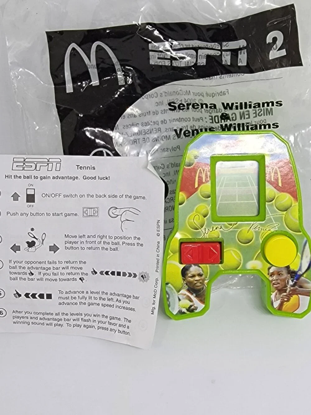 2004 ESPN Serena Venus Williams Tennis Mini Electronic Game #2 Handheld